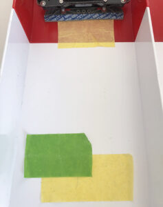 Marking braking distance with masking tape