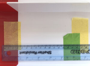 Measuring braking distance with masking tape and a soft ruler