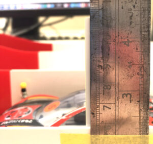 Measuring the height gained during braking with ruler and a stick