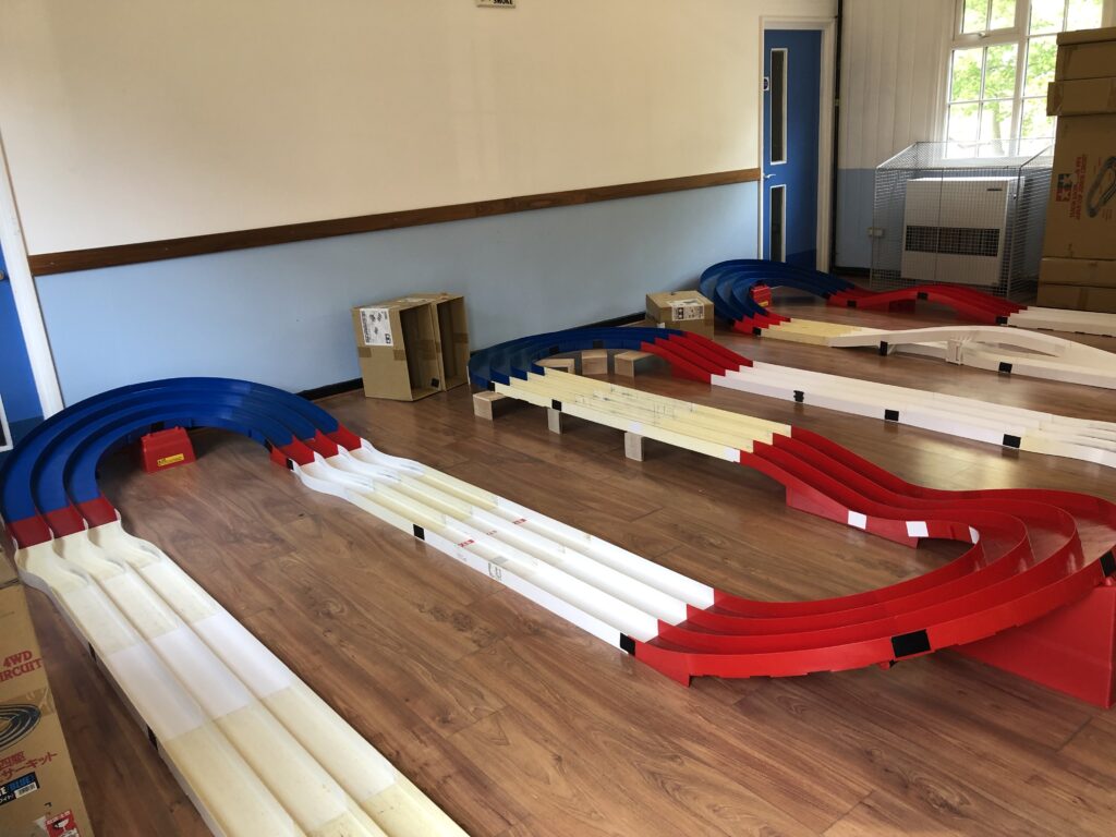 The track layout (corners and jumps) at the Mini 4WD B-MAX GP London May 2025 event