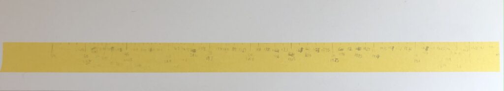 Mapping Tamiya slope jump section with markings on a masking tape