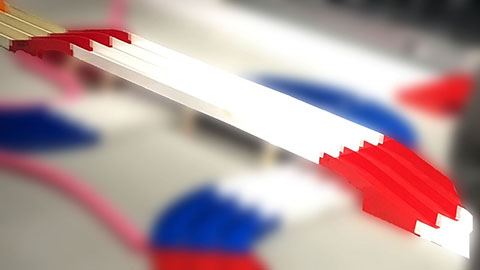 Picture of a Tamiya Mini 4WD 3 lanes junior circuit triple table top obstacle